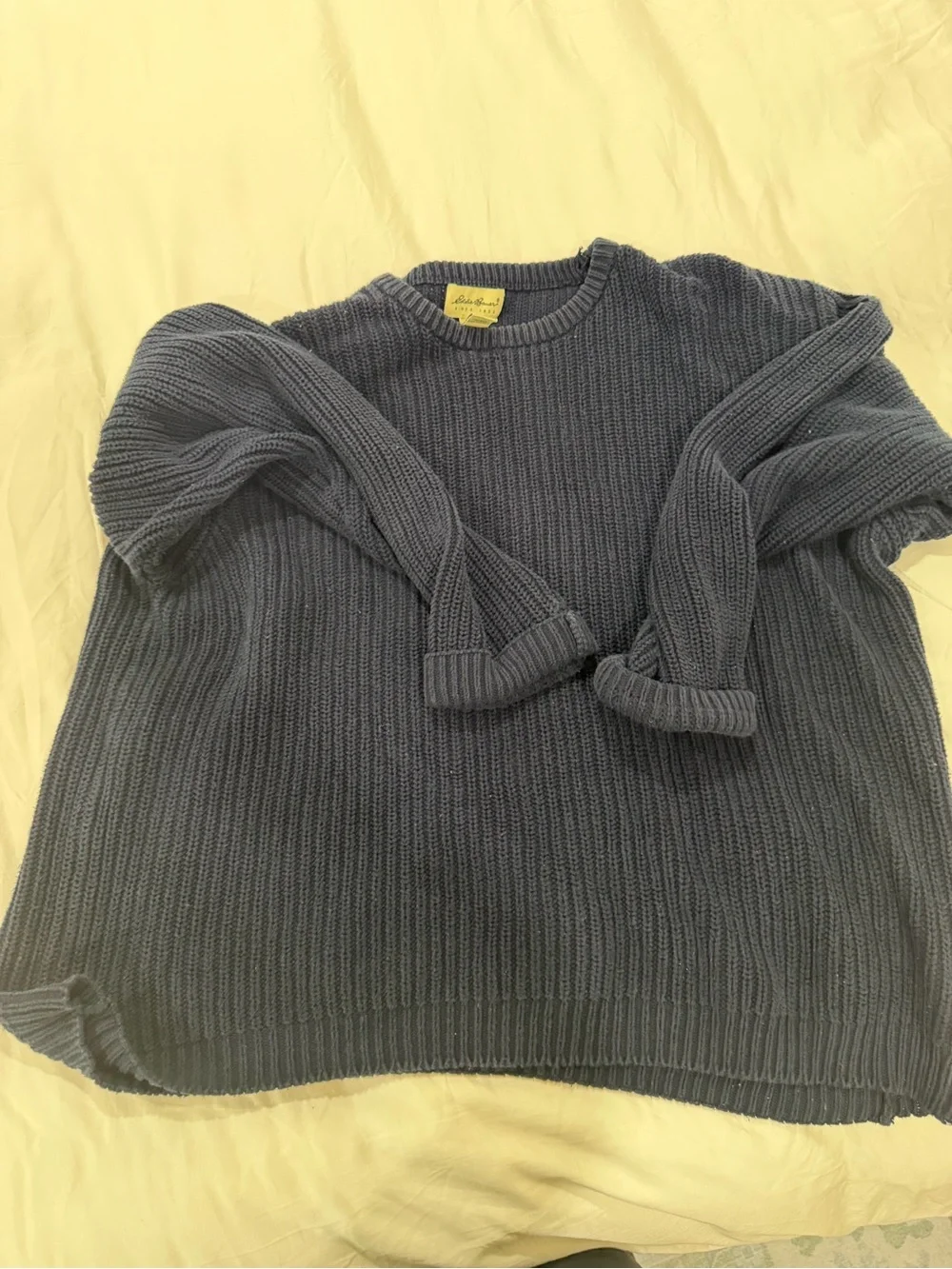 Eddie Bauer Navy Ribbed Crewneck Sweater